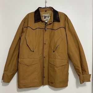 Vintage Schaefer USA Jacket Men Size Large Drifter Canvas Coat Wool Blend Lined